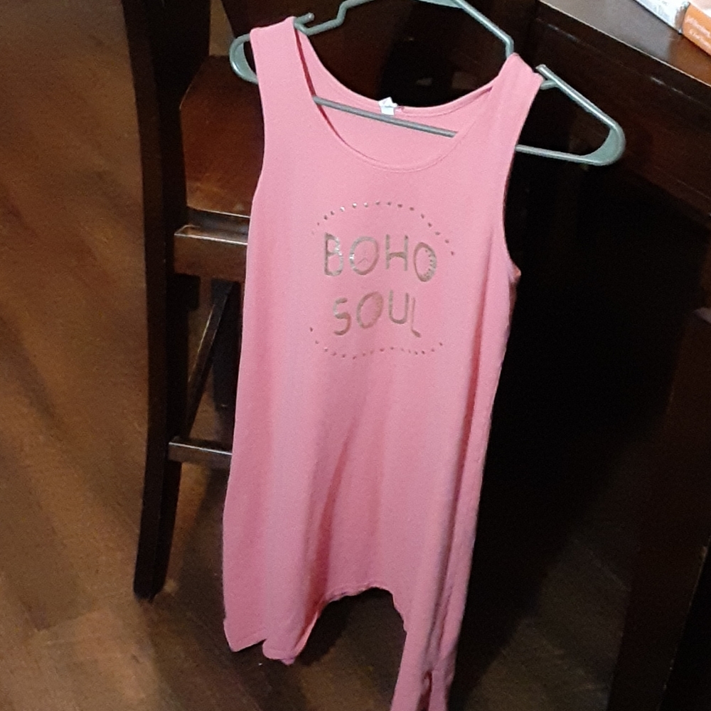 Pink dress that says boho soul